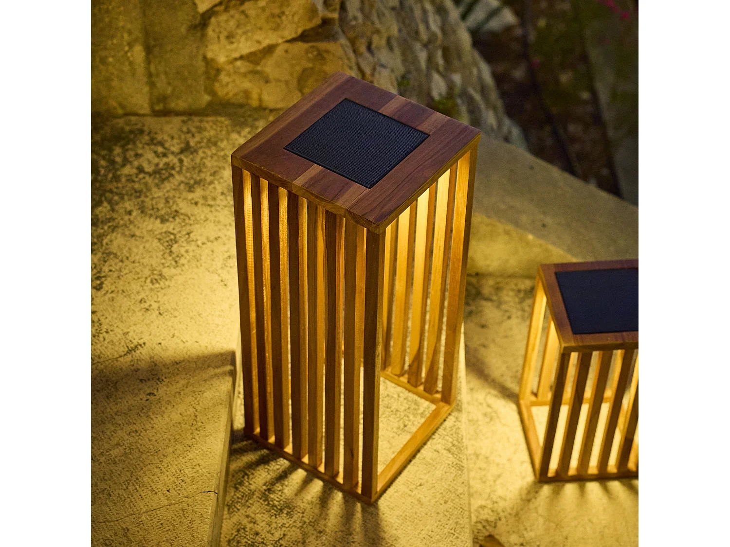 Lanterne solaire décorative CHENNAI Bois Bois H50cm