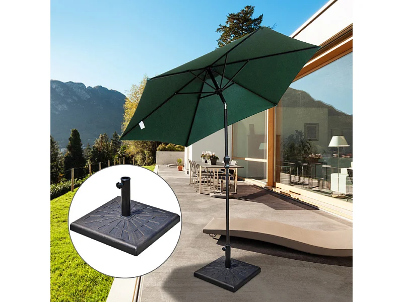 Base de Lestage de Parasol Carrée GARDEN Bronze et Noir