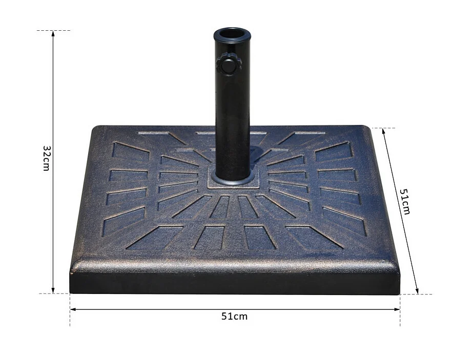 Base de Lestage de Parasol Carrée GARDEN Bronze et Noir