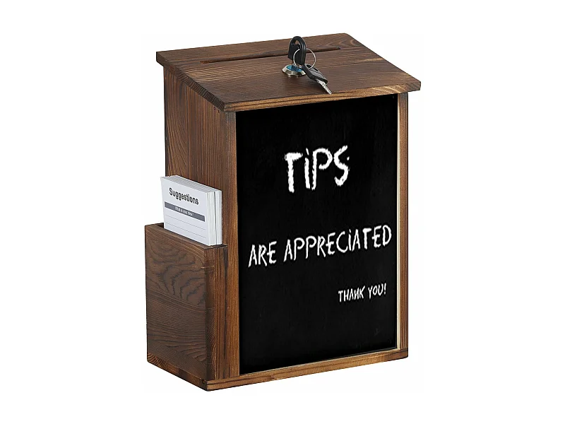 Boîte  à Suggestions, Boîte à idées Urne de Mariage Champêtre avec Tableau Boîte à Donation Murale avec Fente et Serrure Boîte