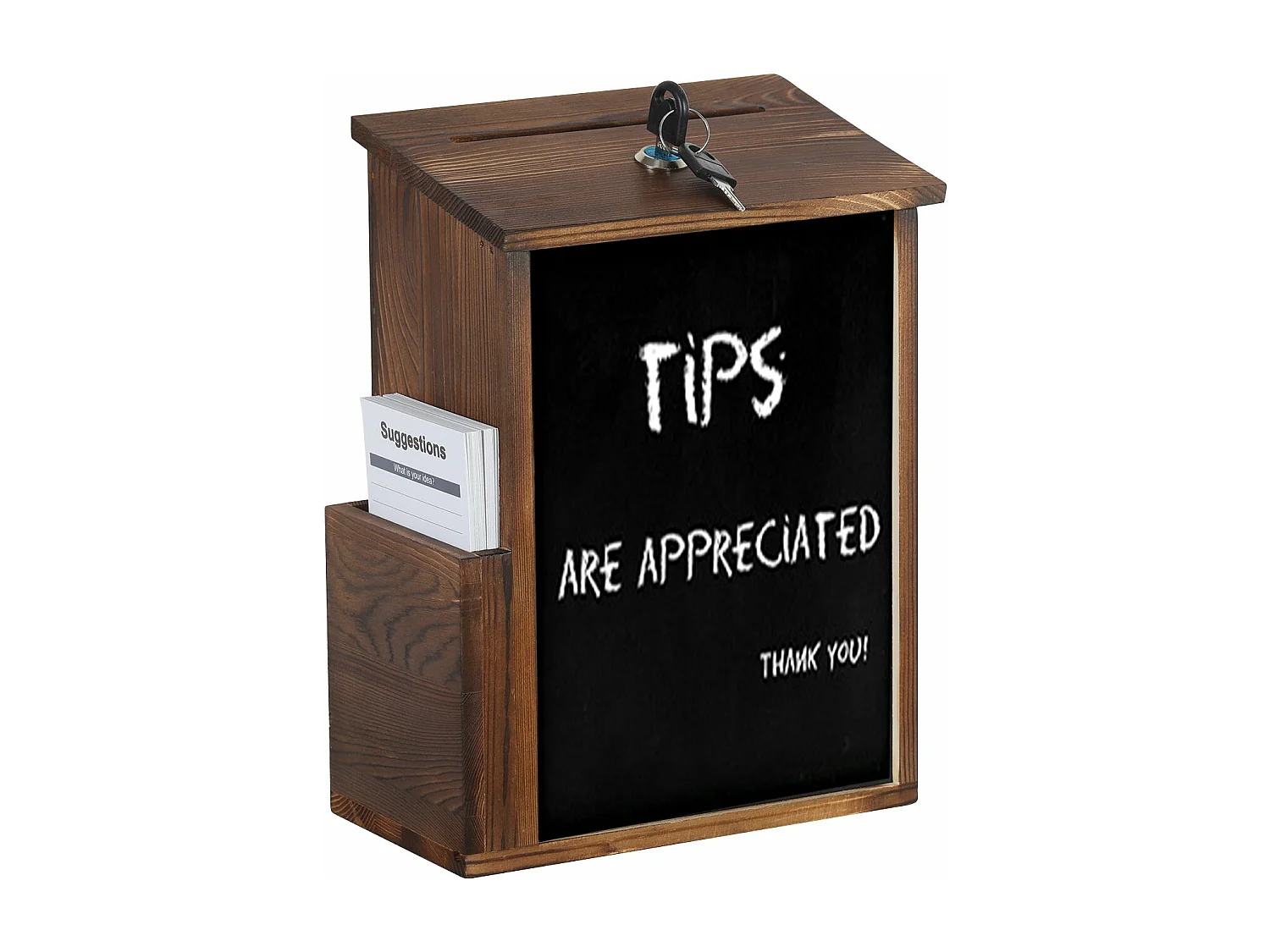 Boîte  à Suggestions, Boîte à idées Urne de Mariage Champêtre avec Tableau Boîte à Donation Murale avec Fente et Serrure Boîte