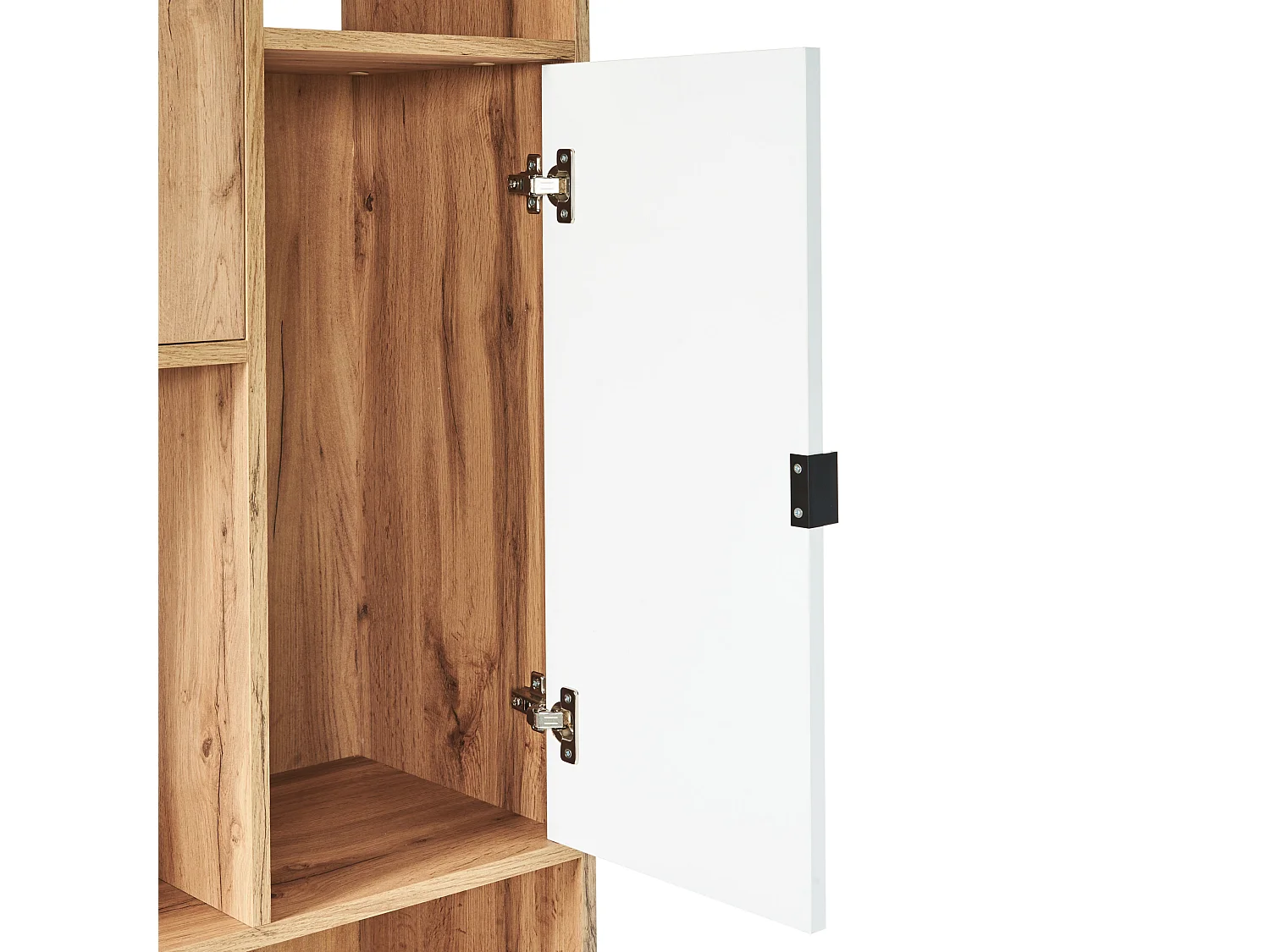 Bücherregal heller Holzfarbton mit 11 Regalböden 3 Türen Amos