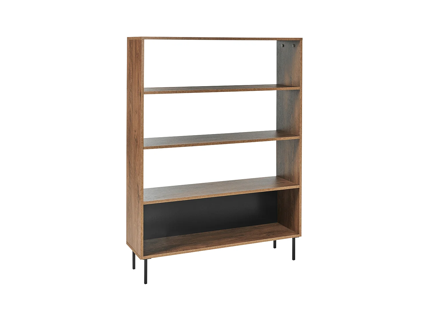 Bibliothèque 4 étagères NANTON 140 cm Marron foncé