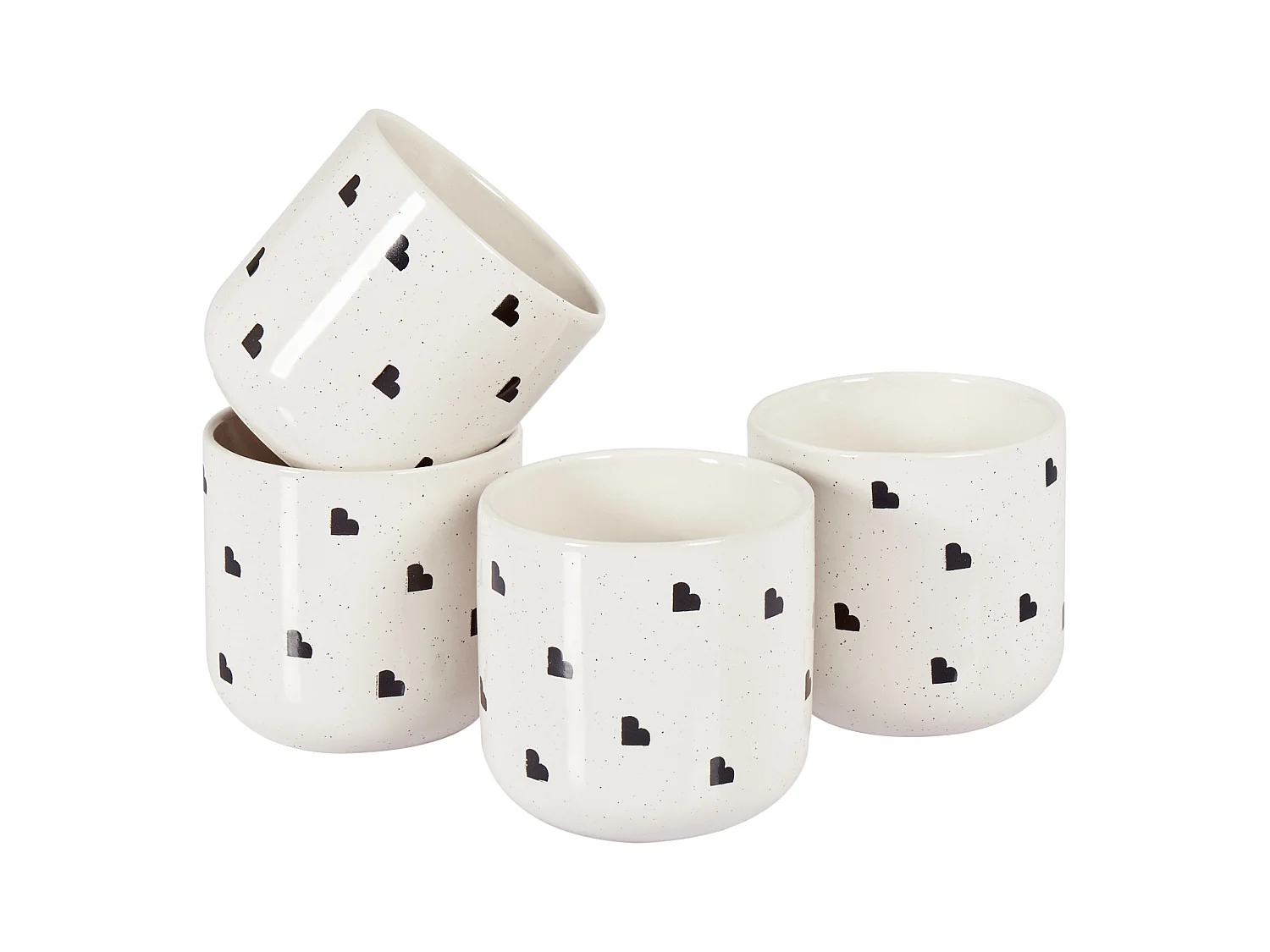 Set de 4 mugs ANNISE Grès Blanc cassé