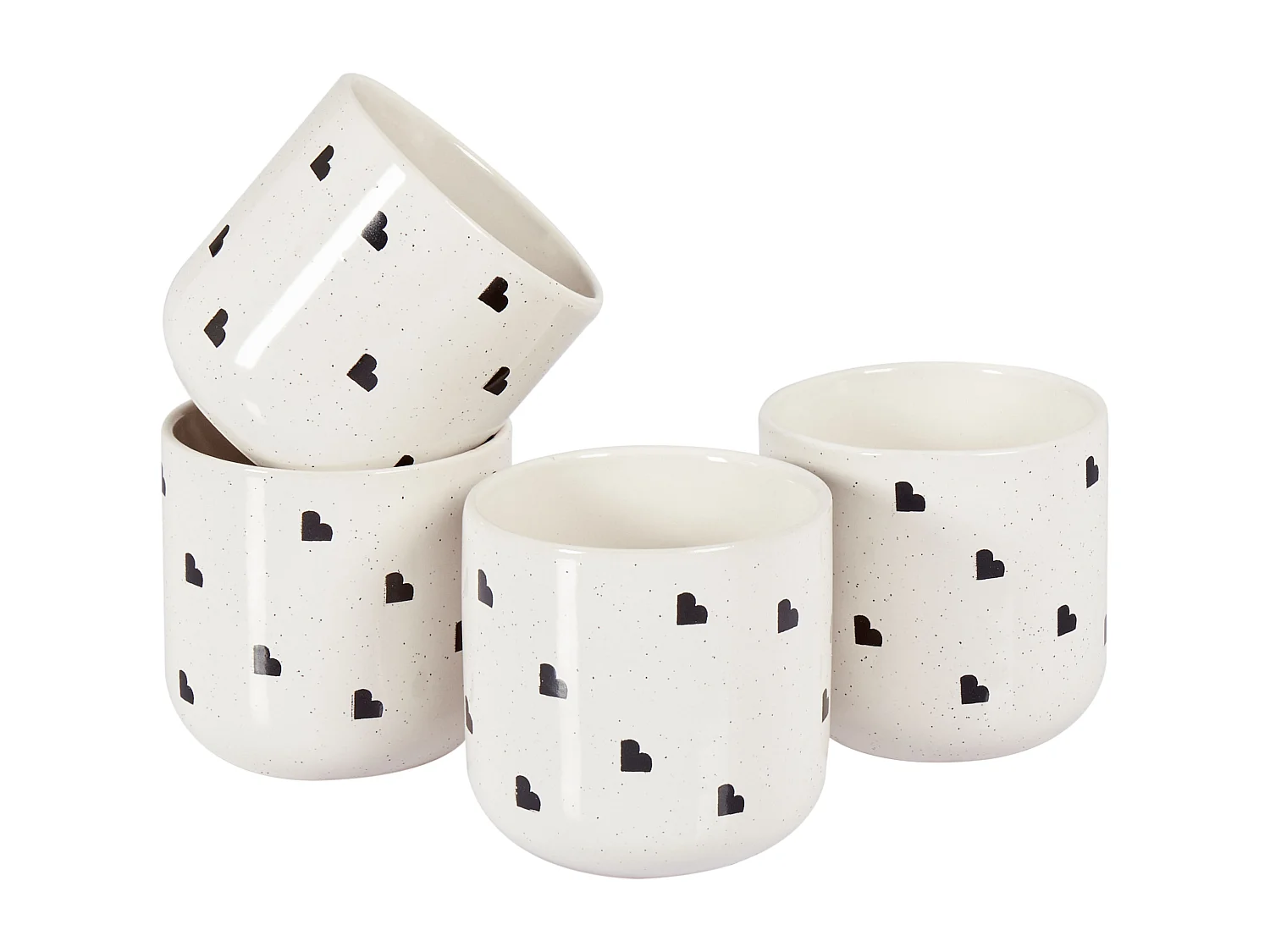 Set de 4 mugs ANNISE Grès Blanc cassé
