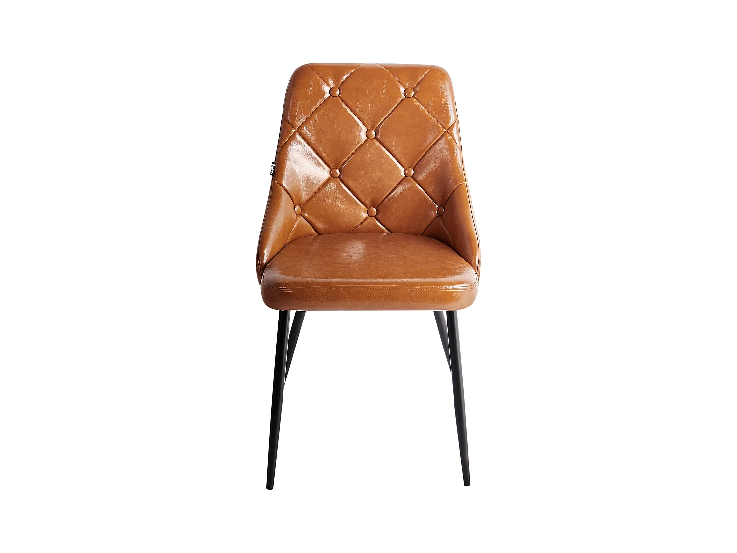 Lot de 2 chaises de salle à manger VALERIE Cuir PU Marron doré