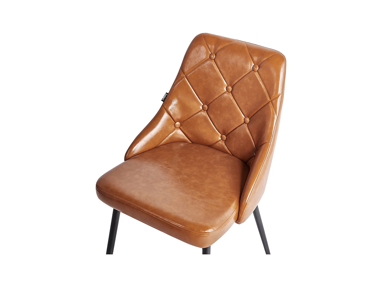 Lot de 2 chaises de salle à manger VALERIE Cuir PU Marron doré