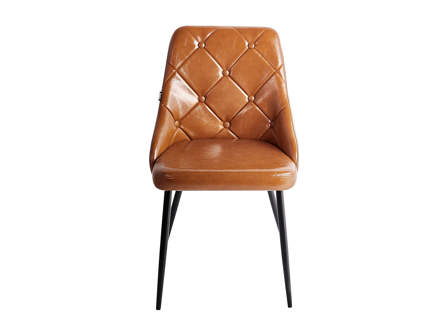 Lot de 2 chaises de salle à manger VALERIE Cuir PU Marron doré