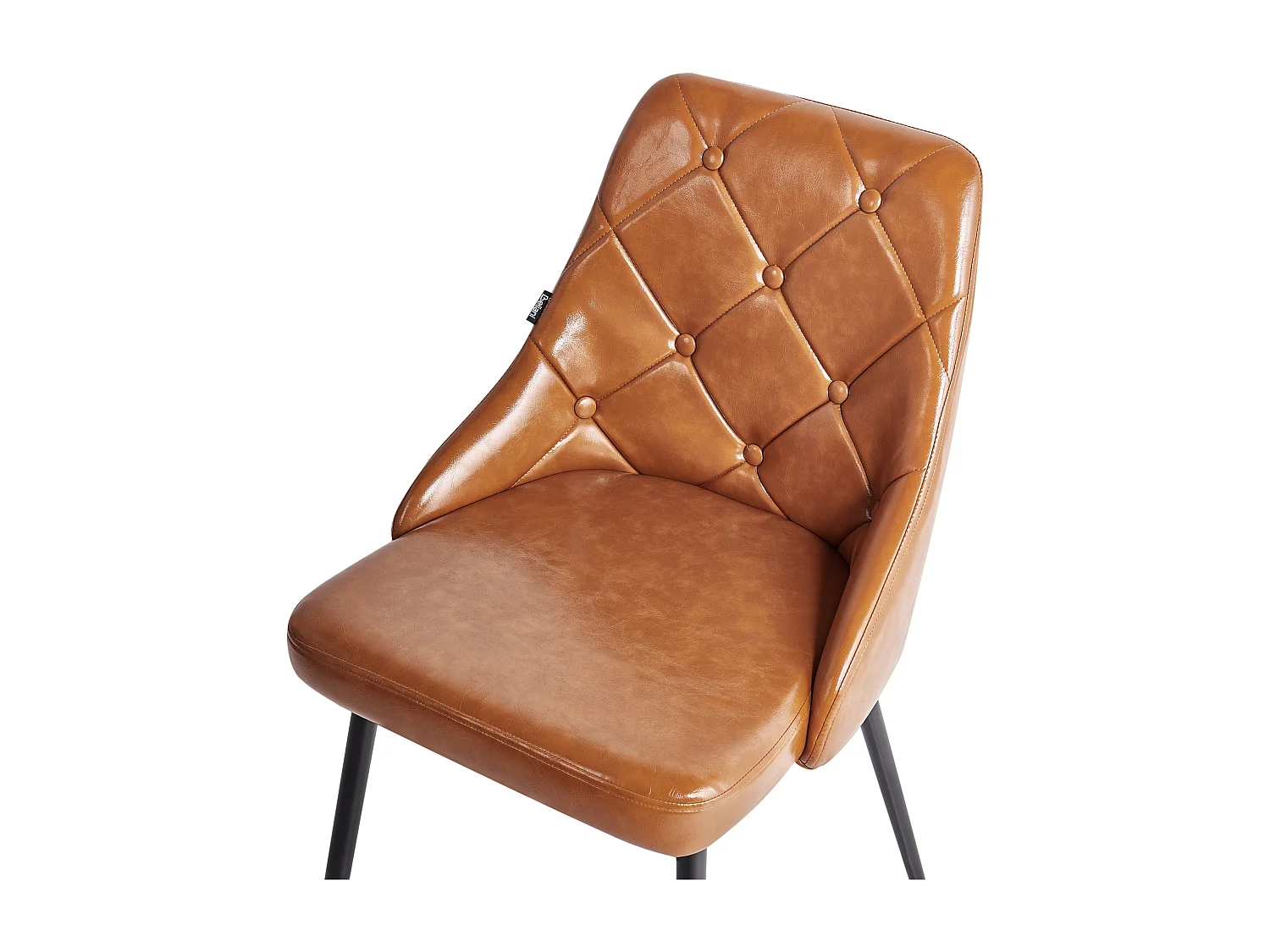 Lot de 2 chaises de salle à manger VALERIE Cuir PU Marron doré