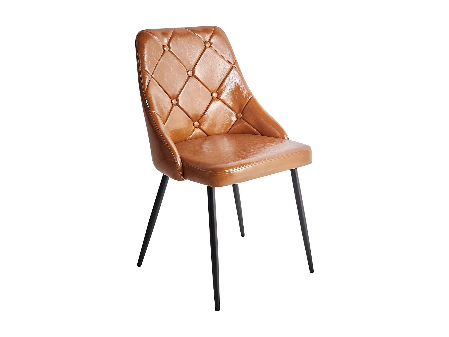 Lot de 2 chaises de salle à manger VALERIE Cuir PU Marron doré