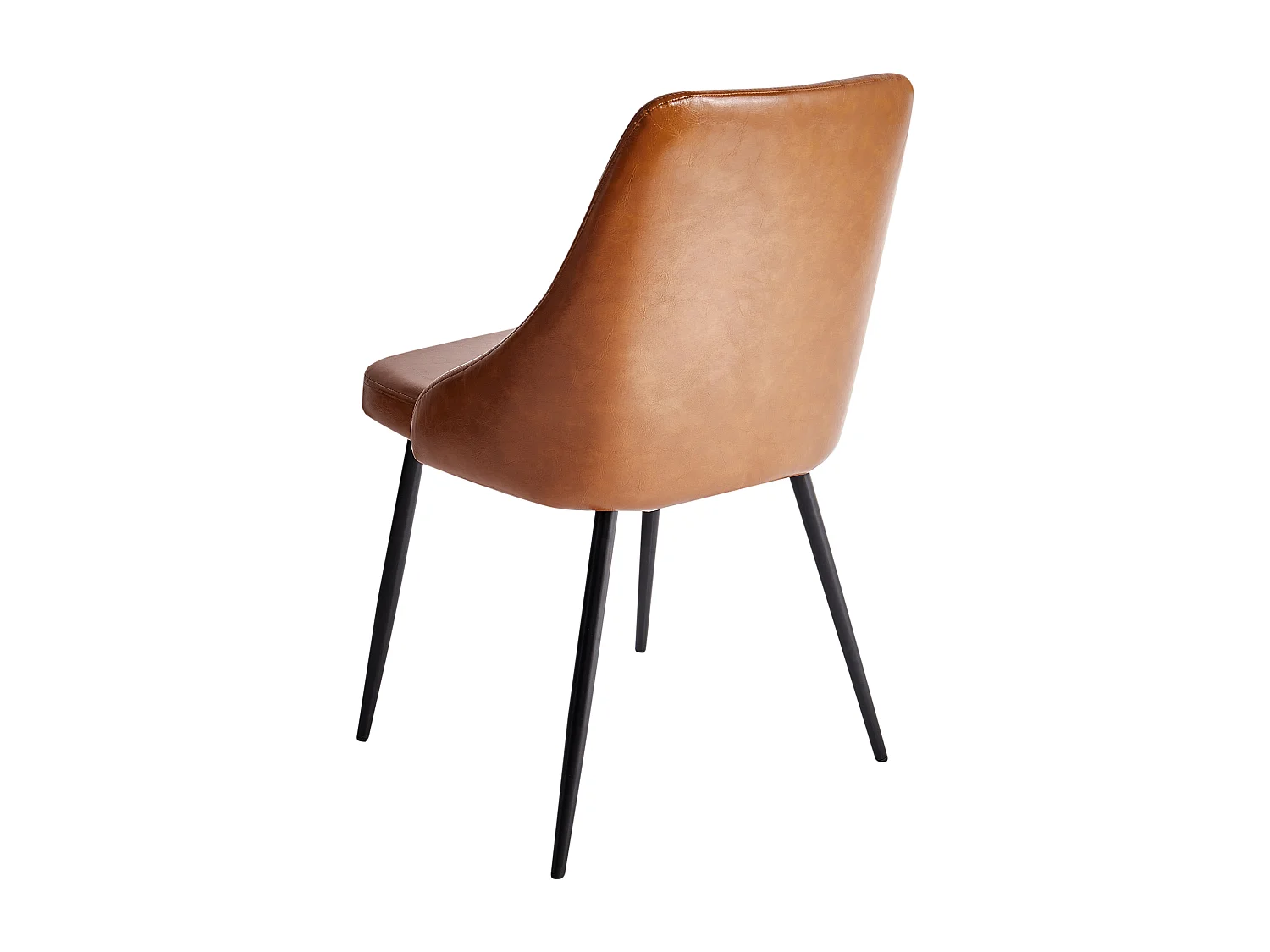 Lot de 2 chaises de salle à manger VALERIE Cuir PU Marron doré