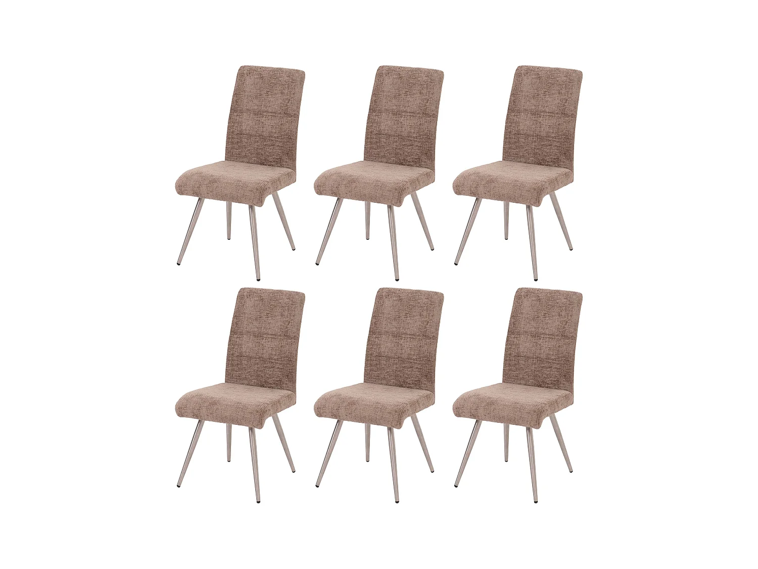 Chaise de salle à manger MCW-G55 (lot de 6),  marron