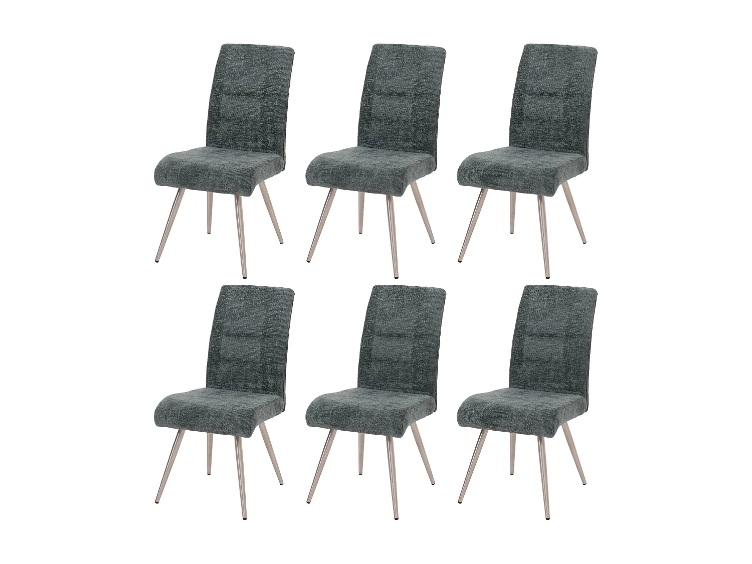 Chaise de salle à manger MCW-G55 (lot de 6),  bleu-vert