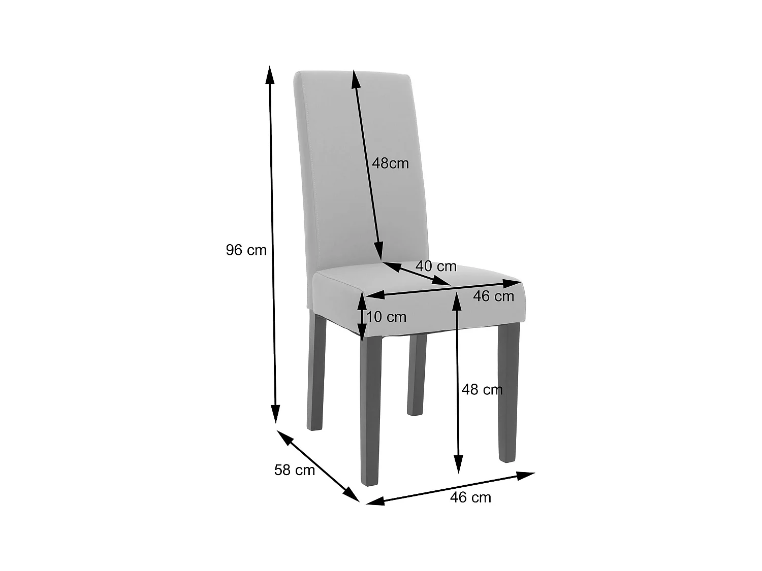 Set di 6 sedie da pranzo MCW-N66, sedia cucina soggiorno poltrona legno massiccio ecopelle ~ avorio, gambe nere
