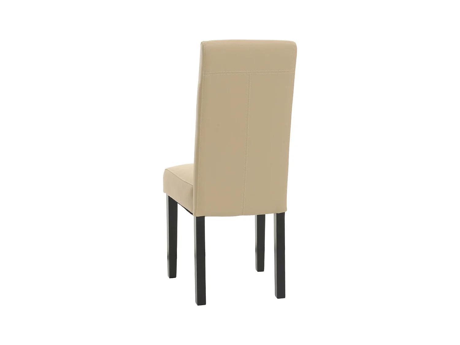 Set di 6 sedie da pranzo MCW-N66, sedia cucina soggiorno poltrona legno massiccio ecopelle ~ avorio, gambe nere