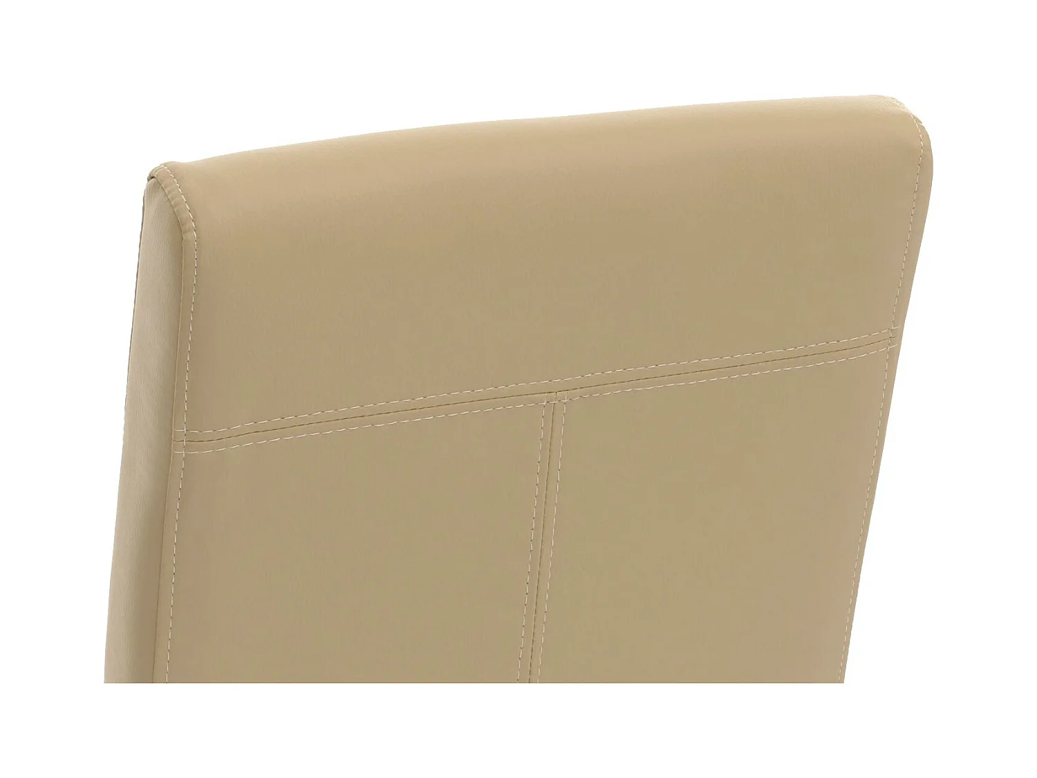 Set di 6 sedie da pranzo MCW-N66, sedia cucina soggiorno poltrona legno massiccio ecopelle ~ avorio, gambe nere