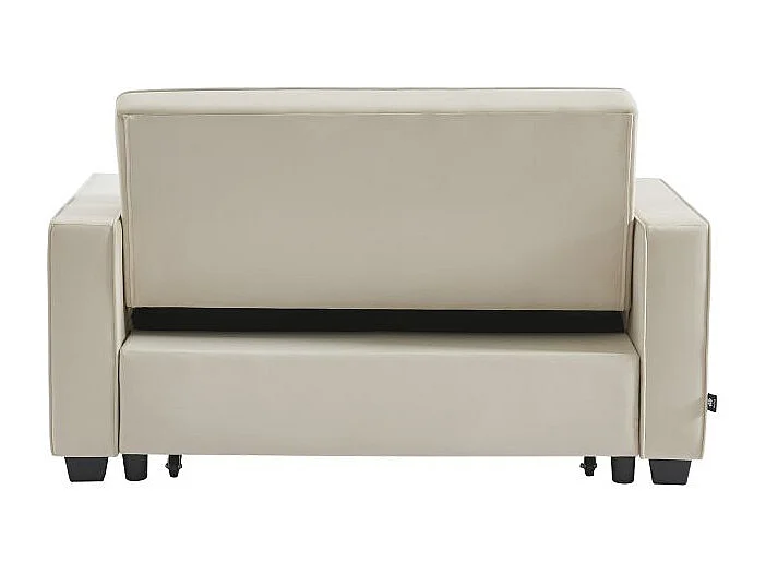 Canapé droit convertible velours 2 places beige ÉPIDOTE