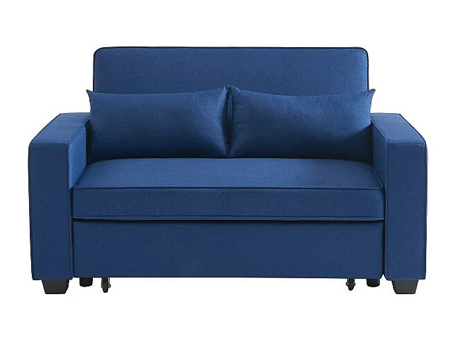 Canapé droit convertible tissu 2 places bleu ÉPIDOTE