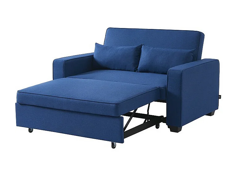 Canapé droit convertible tissu 2 places bleu ÉPIDOTE