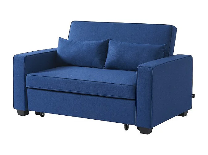 Canapé droit convertible tissu 2 places bleu ÉPIDOTE