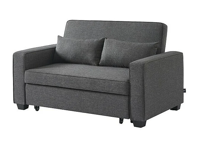 Canapé droit convertible tissu 2 places gris ÉPIDOTE