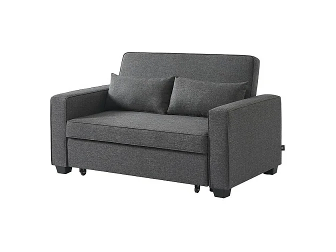 Canapé droit convertible tissu 2 places gris ÉPIDOTE