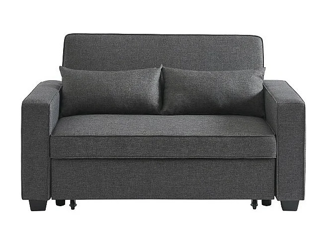 Canapé droit convertible tissu 2 places gris ÉPIDOTE