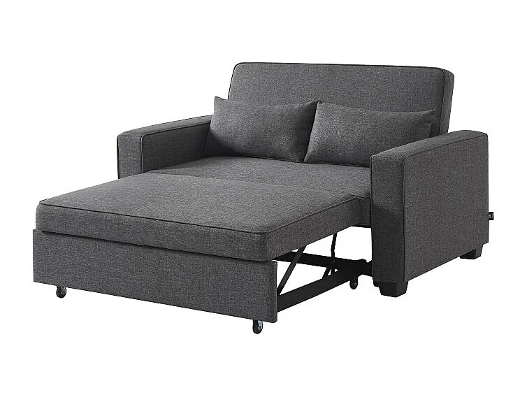 Canapé droit convertible tissu 2 places gris ÉPIDOTE