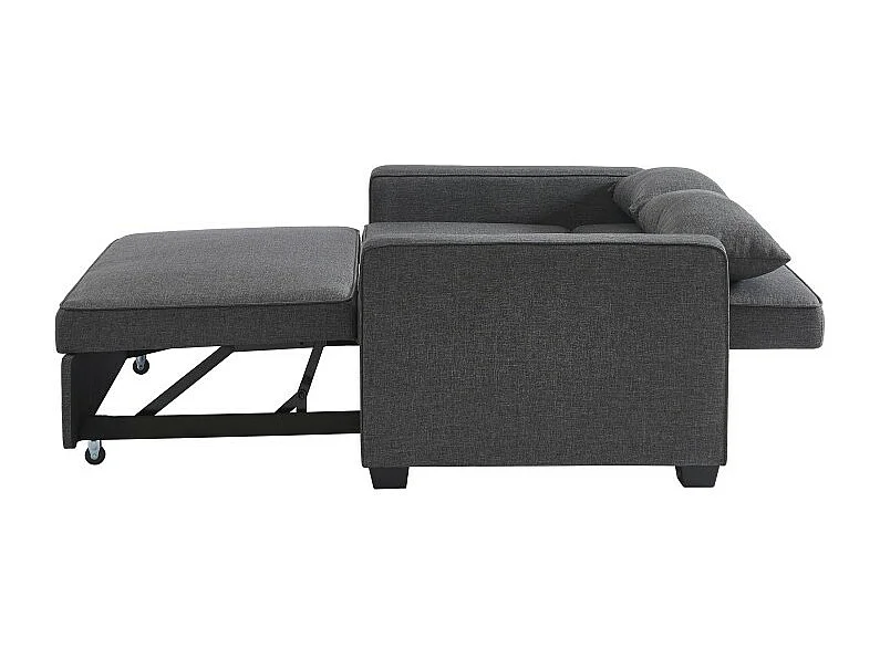 Canapé droit convertible tissu 2 places gris ÉPIDOTE