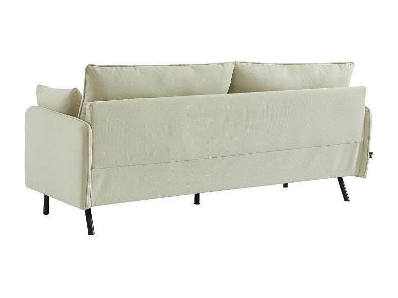 Canapé droit fixe tissu 3 places beige SÉRÉNITE