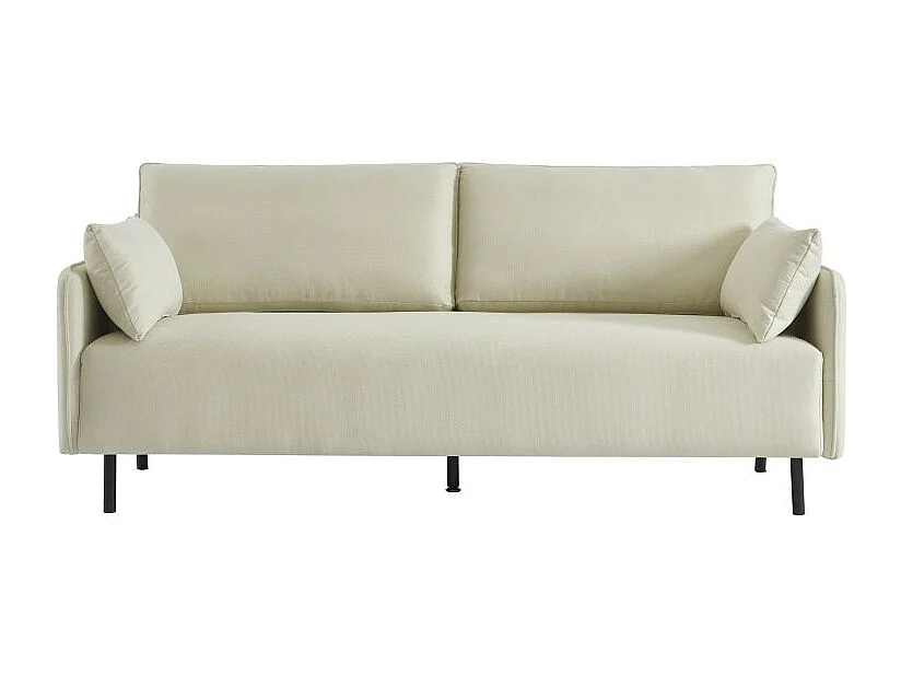 Canapé droit fixe tissu 3 places beige SÉRÉNITE