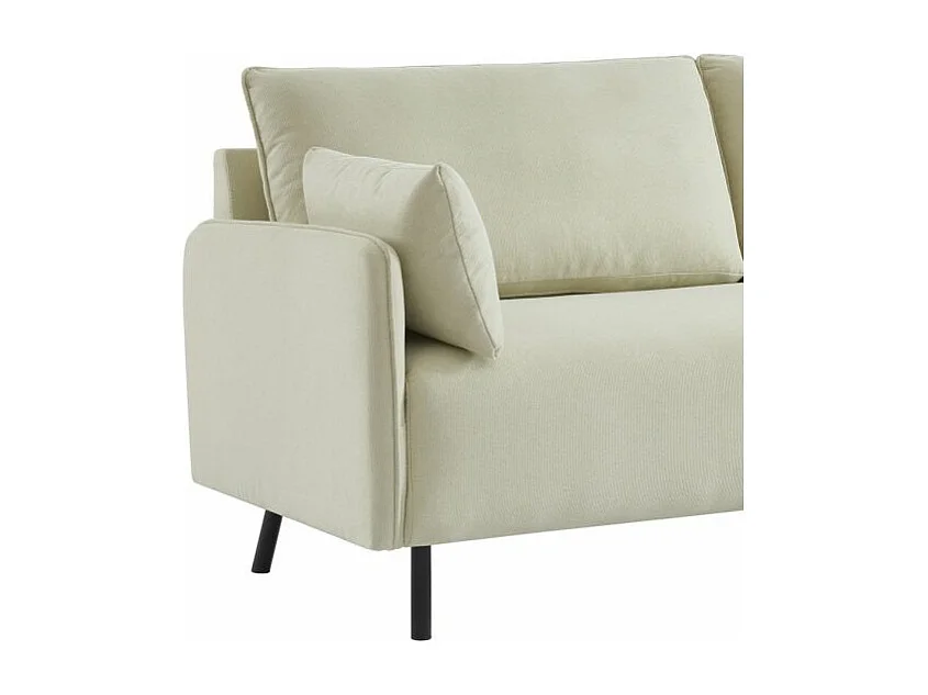 Canapé droit fixe tissu 3 places beige SÉRÉNITE