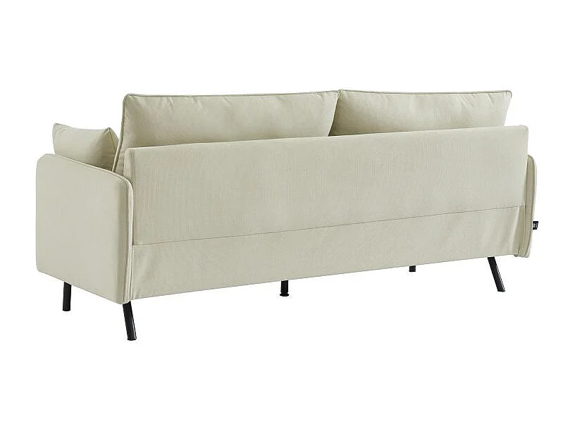 Canapé droit fixe tissu 3 places beige SÉRÉNITE
