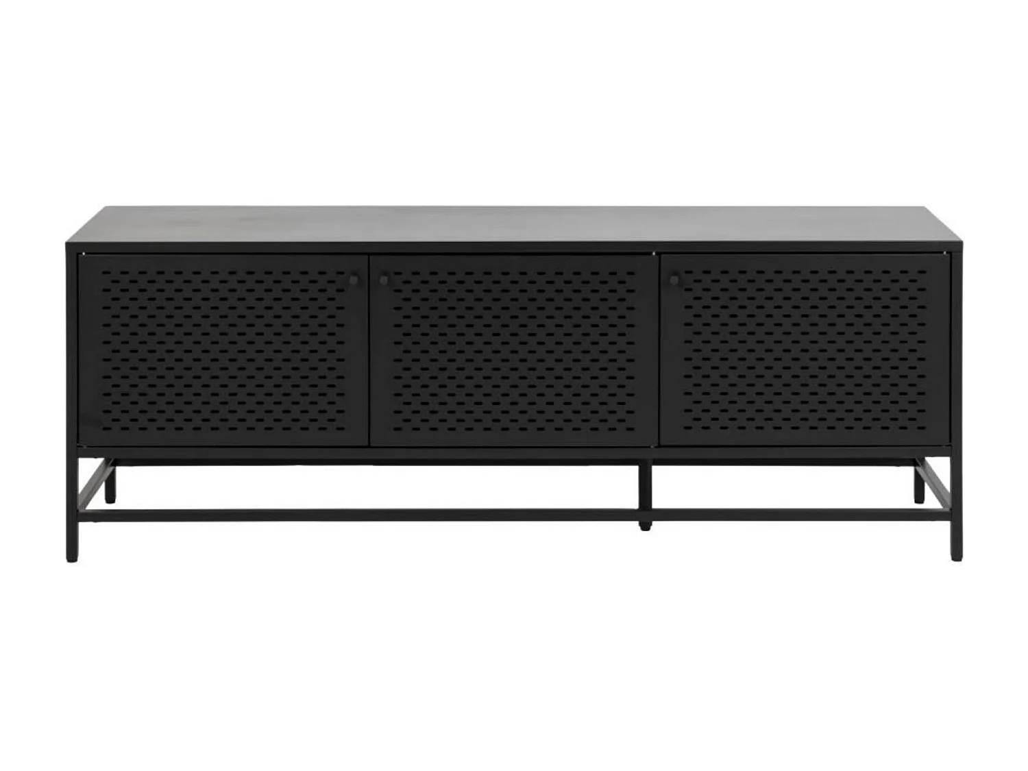 Buffet bas scandinave en métal noir 3 portes L160 - HARLOW