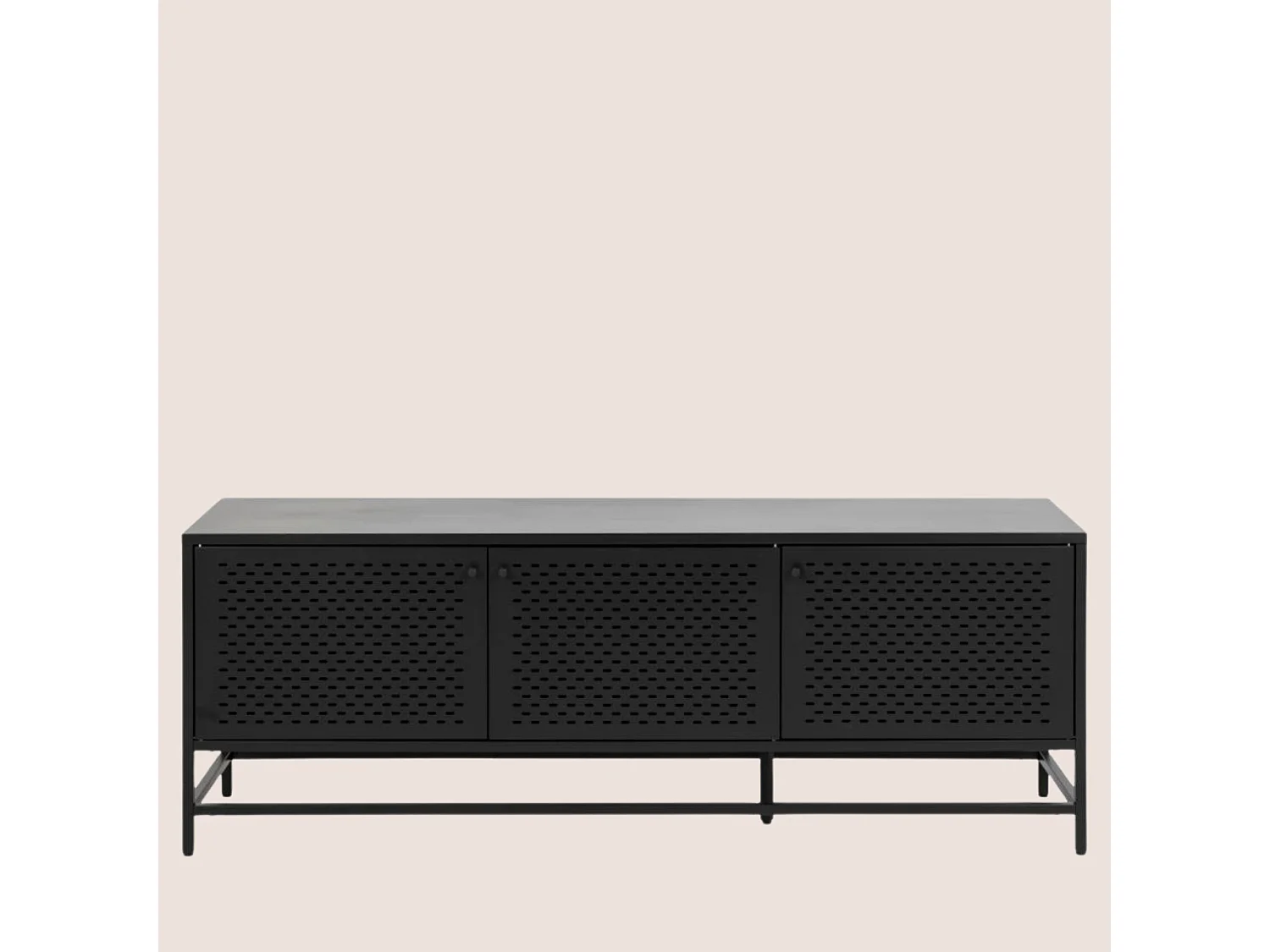 Buffet bas scandinave en métal noir 3 portes L160 - HARLOW