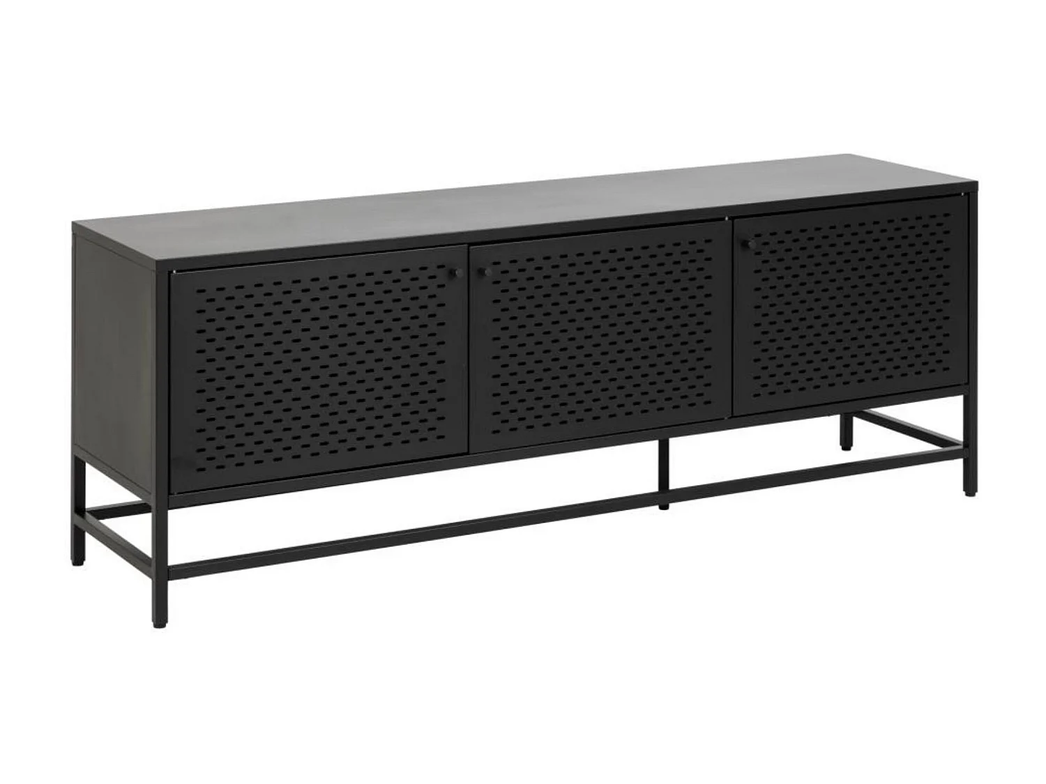 Buffet bas scandinave en métal noir 3 portes L160 - HARLOW