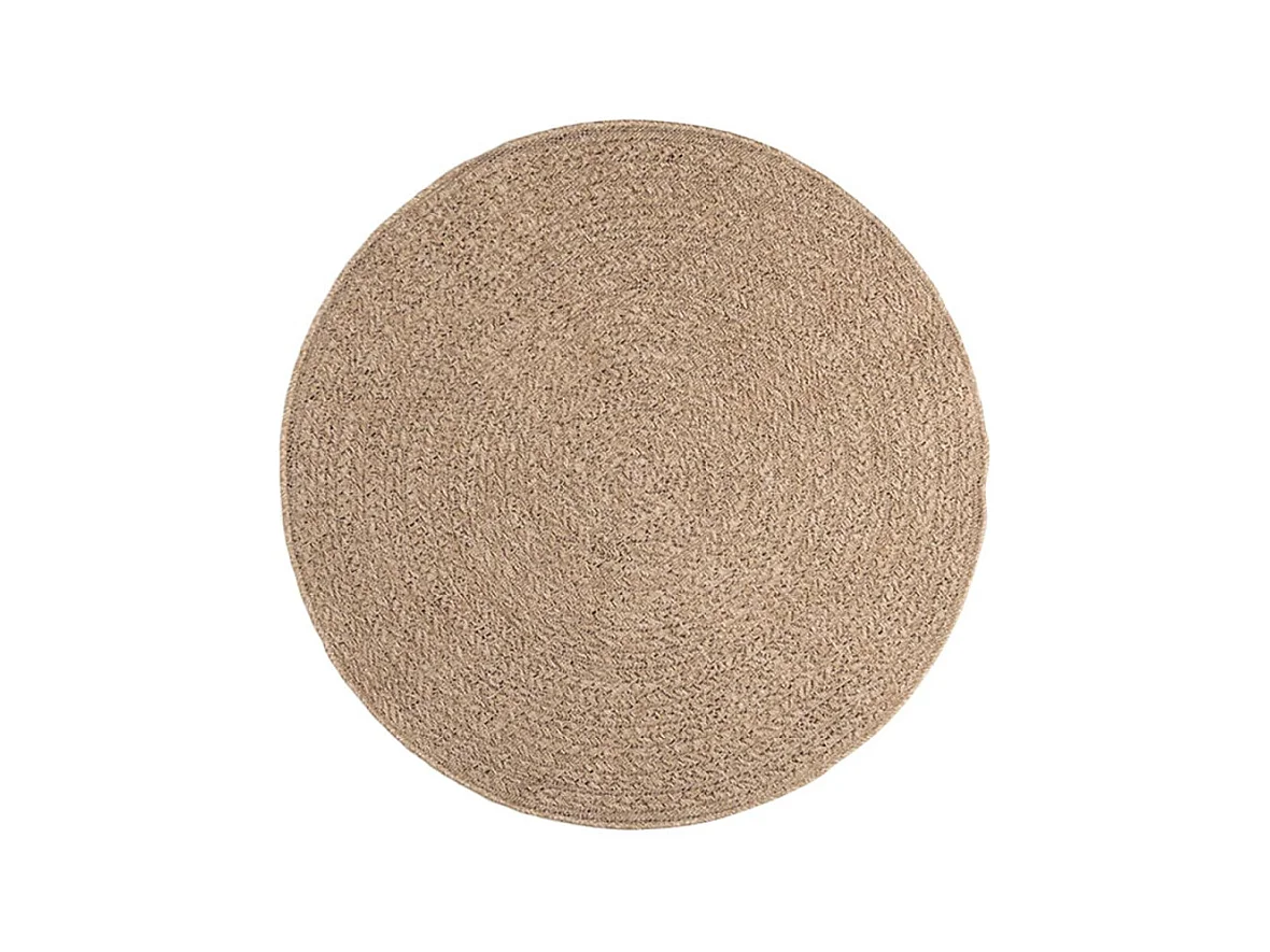 Okrągły dywan o średnicy 120 cm w stylu jutowym do użytku wewnętrznego i zewnętrznego