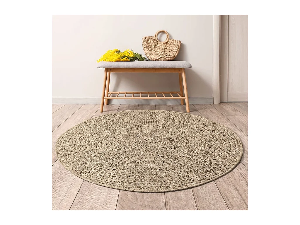 Tapis 90 cm aspect jute intérieur et extérieur