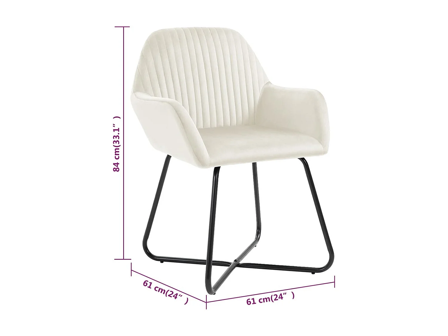 Esszimmerstühle 4 Stk. Creme Samt