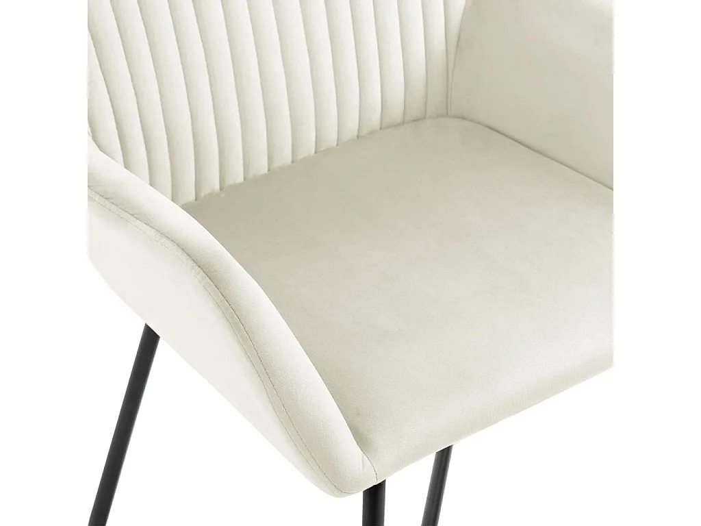 Esszimmerstühle 4 Stk. Creme Samt