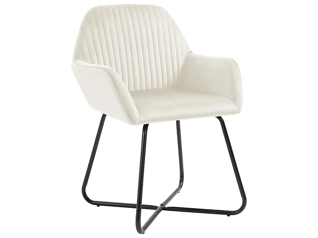 Esszimmerstühle 4 Stk. Creme Samt