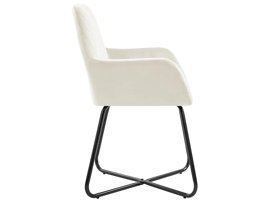 Esszimmerstühle 4 Stk. Creme Samt