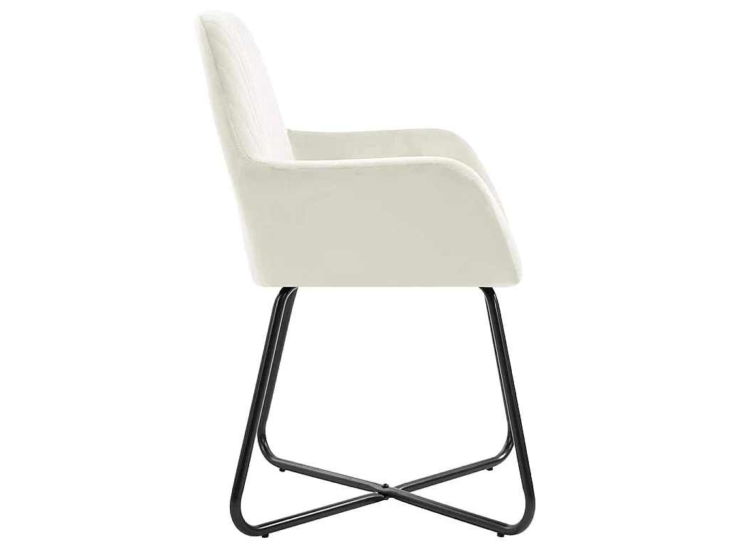Chaises à manger lot de 6 crème velours
