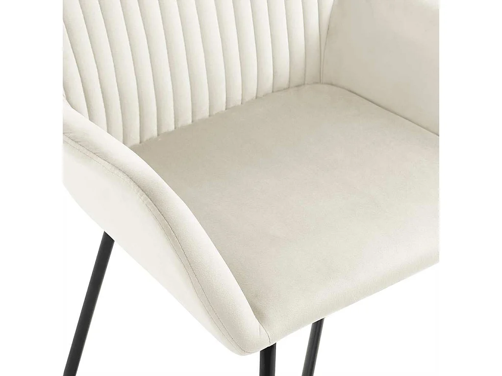 Chaises à manger lot de 6 crème velours