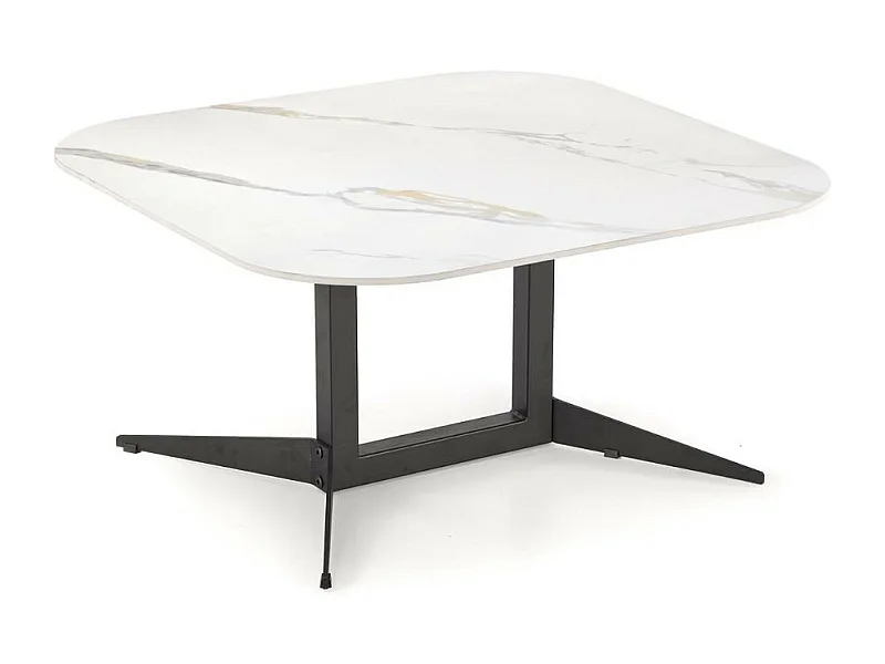 Tavolino quadrato 80cm - look marmo bianco - Isla