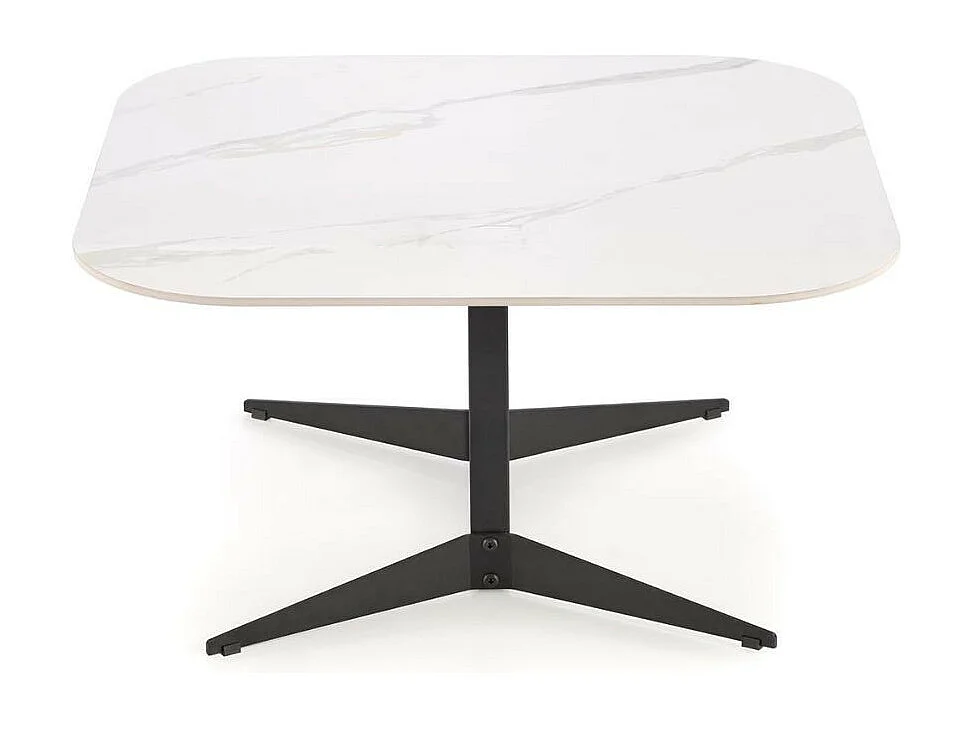 Mesa de centro cuadrada 80cm - look mármol blanco - Isla