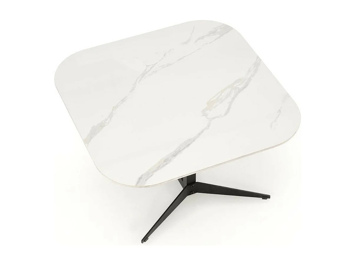 Tavolino quadrato 80cm - look marmo bianco - Isla