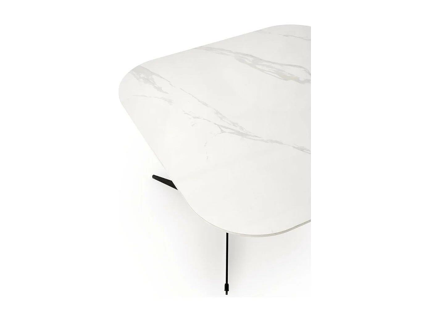 Table basse carrée 80cm - aspect marbre blanc - Isla