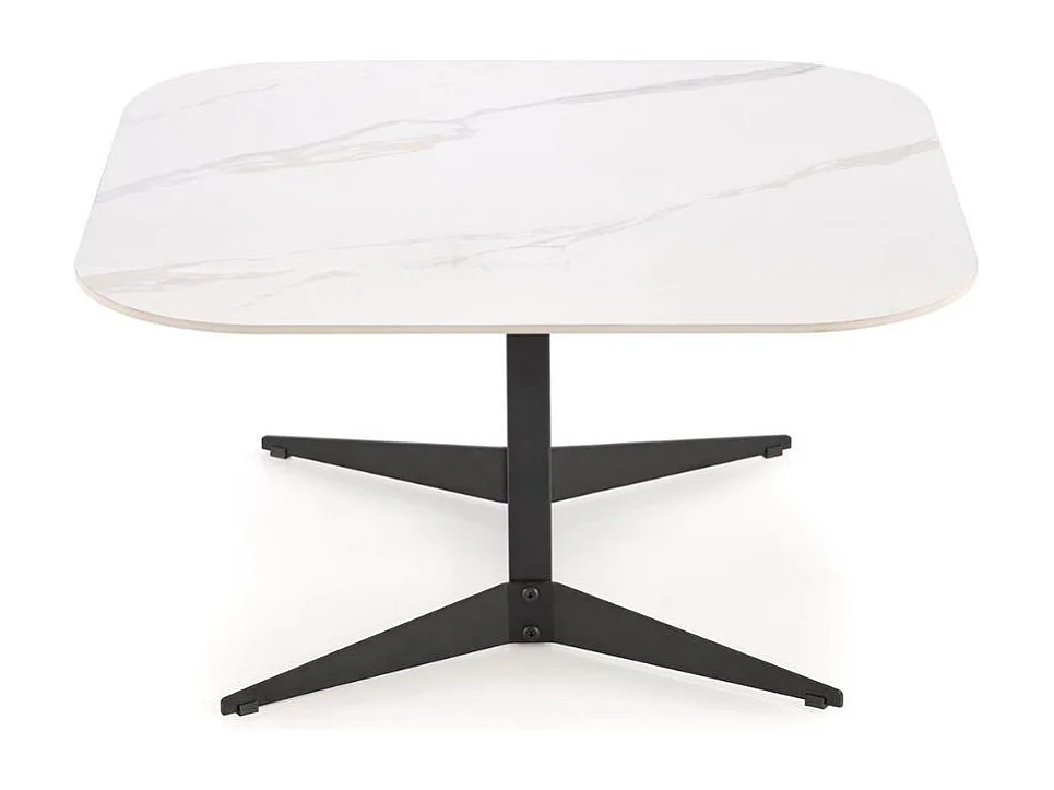 Table basse carrée 80cm - aspect marbre blanc - Isla