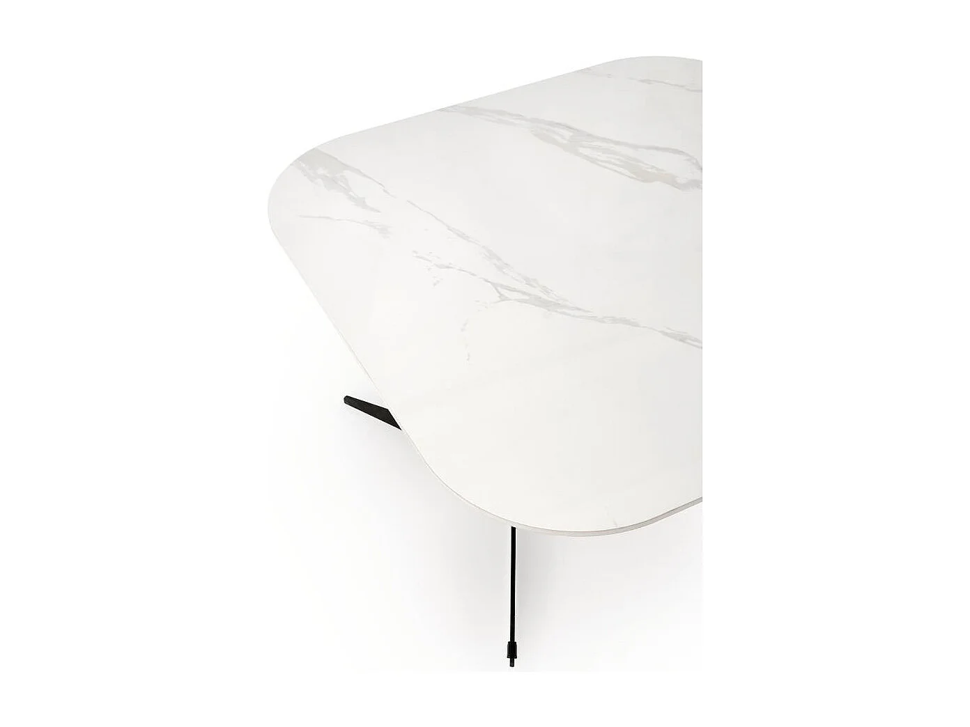 Table basse carrée 80cm - aspect marbre blanc - Isla